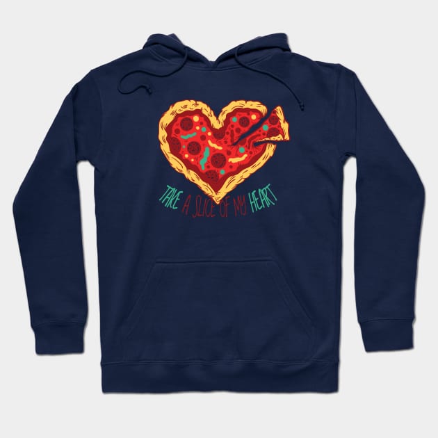 Pizza Heart Hoodie by LR_Collections